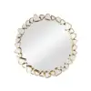 600mm Modern Large Gold Round Pebble Wall Mirror Decor with Geometric Frame Living Room
