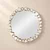 600mm Modern Large Gold Round Pebble Wall Mirror Decor with Geometric Frame Living Room