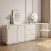 Arem Modern Retractable Dressing Table with Drawers & Storage