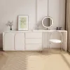 Arem Modern Retractable Dressing Table with Drawers & Storage