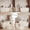 Arem Modern Retractable Dressing Table with Drawers & Storage