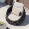 Picture of Cocaro Outdoor Aluminium & Rope Weave Swivel Lounge Chair in Dark Grey