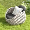 Cocaro Outdoor Aluminium & Rope Weave Swivel Lounge Chair in Grey