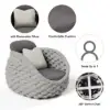 Cocaro Outdoor Aluminium & Rope Weave Swivel Lounge Chair in Grey