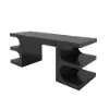 Modern 163 cm Rectangular Black Writing Desk with Storage