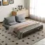 200 cm 3-Seater Cotton & Linen Convertible Sofa Bed with Pillows