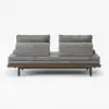 200 cm 3-Seater Cotton & Linen Convertible Sofa Bed with Pillows