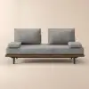 200 cm 3-Seater Cotton & Linen Convertible Sofa Bed with Pillows