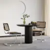 Japandi 80 cm Round Black Wood Dining Table, Seats 2