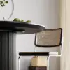 Japandi 80 cm Round Black Wood Dining Table, Seats 2