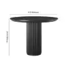 Japandi 80 cm Round Black Wood Dining Table, Seats 2