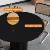 Japandi 100 cm Round Black Wood Dining Table, Seats 2-4