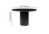 Japandi 100 cm Round Black Wood Dining Table, Seats 2-4
