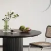 Japandi 100 cm Round Black Wood Dining Table, Seats 2-4
