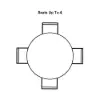 Japandi 100 cm Round Black Wood Dining Table, Seats 2-4