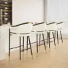 Cranis Beige Velvet Bar Stool with Upholstered, 1 Piece