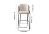 Linenic Light Grey PU Leather Bar Stool with Upholstered, 1 Piece