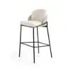Linenic Light Grey PU Leather Bar Stool with Upholstered, 1 Piece