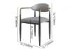 Otrast Dining Chair White & Gray PU Leather Back Velvet Upholstered Arm Chair (Set of 2)