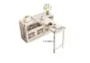 Farmhouse 119 cm White Wood Sideboard with Extendable Top & Cabinets