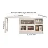 Farmhouse 119 cm White Wood Sideboard with Extendable Top & Cabinets