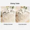 Farmhouse 119 cm White Wood Sideboard with Extendable Top & Cabinets