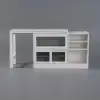 Farmhouse 119 cm White Wood Sideboard with Extendable Top & Cabinets