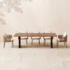 Grida 9-Piece Outdoor Teak & Resin Rattan Rectangular Dining Set with 8 Chairs