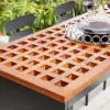 Grida 7-Piece Outdoor Teak & Aluminium Bar Dining Set with 6 Bar Stools