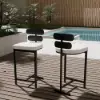 Grida 7-Piece Outdoor Teak & Aluminium Bar Dining Set with 6 Bar Stools