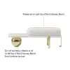 White & Gold Wooden Entryway Bench Fleece Upholstered with Abstract Metal Legs
