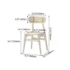 Japandi Bleached Wood PU Leather Upholstered Dining Chair with Wooden Legs, 1 Piece