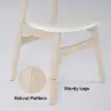 Japandi Bleached Wood PU Leather Upholstered Dining Chair with Wooden Legs, 1 Piece