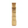 5-Tier Natural Wood Bookshelf with 2 Doors Modern Bookcase in Gold Finish