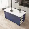 1830mm Large Blue Kitchen Island with Storage Modern Kitchen Cabinet