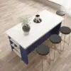 1830mm Large Blue Kitchen Island with Storage Modern Kitchen Cabinet