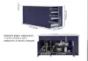 1830mm Large Blue Kitchen Island with Storage Modern Kitchen Cabinet