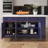 1830mm Large Blue Kitchen Island with Storage Modern Kitchen Cabinet