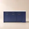 1830mm Large Blue Kitchen Island with Storage Modern Kitchen Cabinet