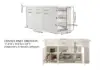 Modern 183 cm Wood Kitchen Island with Drawers & Cabinets, White
