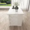 Modern 183 cm Wood Kitchen Island with Drawers & Cabinets, White