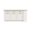 Modern 183 cm Wood Kitchen Island with Drawers & Cabinets, White