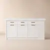 Modern 183 cm Wood Kitchen Island with Drawers & Cabinets, White