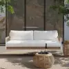 Ropipe Outdoor Aluminium & Rope Weave 2-Seater Swing Sofa in White