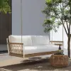 Ropipe Outdoor Aluminium & Rope Weave 2-Seater Swing Sofa in White