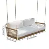 Ropipe Outdoor Aluminium & Rope Weave 2-Seater Swing Sofa in White