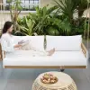 Ropipe Outdoor Aluminium & Rope Weave 2-Seater Swing Sofa in White