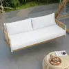 Ropipe Outdoor Aluminium & Rope Weave 2-Seater Swing Sofa in White