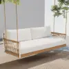 Ropipe Outdoor Aluminium & Rope Weave 2-Seater Swing Sofa in White