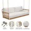Ropipe Outdoor Aluminium & Rope Weave 2-Seater Swing Sofa in White